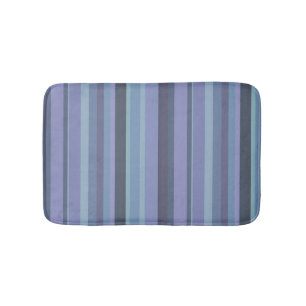 Blue-grey horizontal stripes bath mat