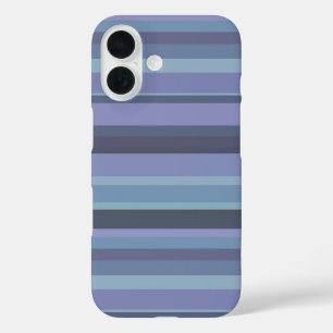Blue-grey horizontal stripes iPhone 16 case