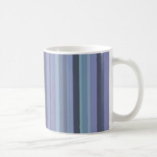 Blue-grey horizontal stripes coffee mug