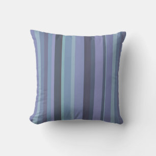 Blue-grey horizontal stripes cushion