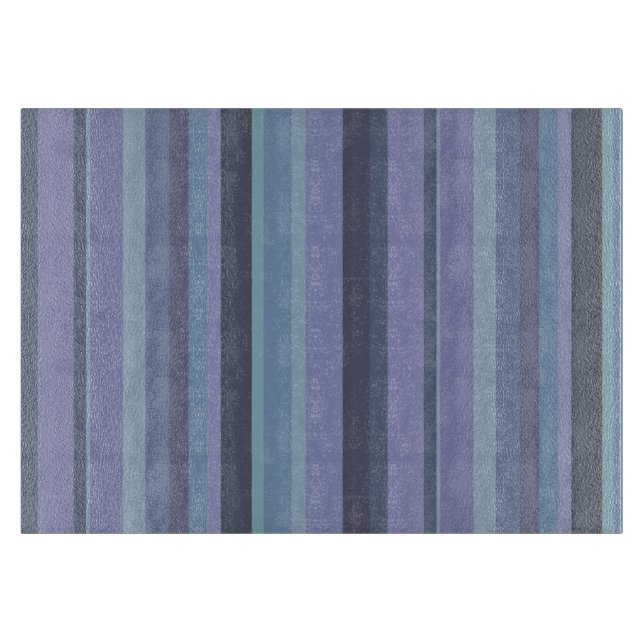 Blue-grey horizontal stripes cutting board (Front)