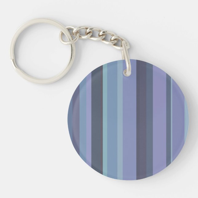 Blue-grey horizontal stripes key ring (Front)