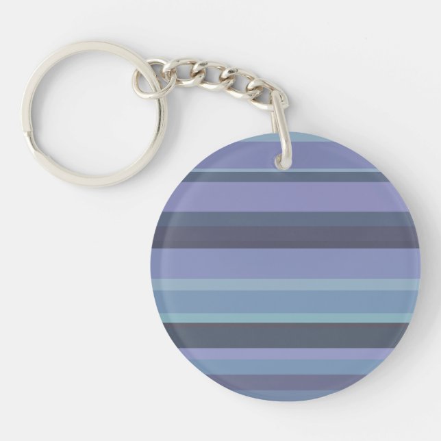 Blue-grey horizontal stripes key ring (Front)