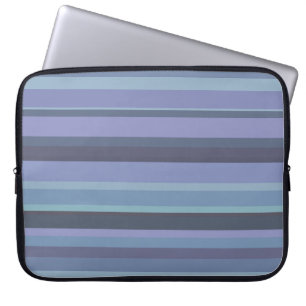 Blue-grey horizontal stripes laptop sleeve
