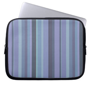 Blue-grey horizontal stripes laptop sleeve
