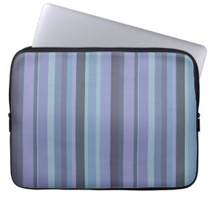 Blue-grey horizontal stripes laptop sleeve