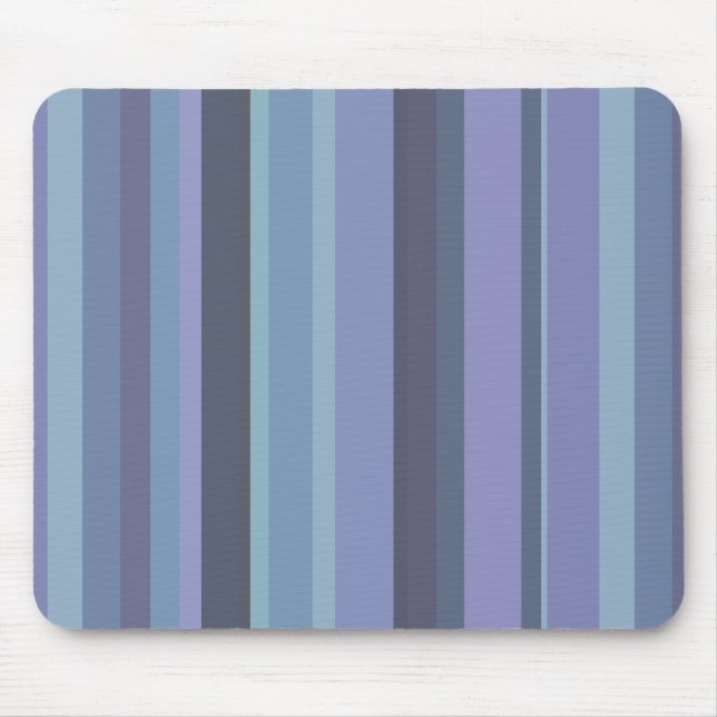 Blue-grey horizontal stripes mouse mat (Front)