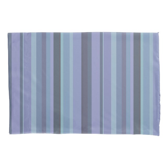 Blue-grey horizontal stripes pillowcase (Front)
