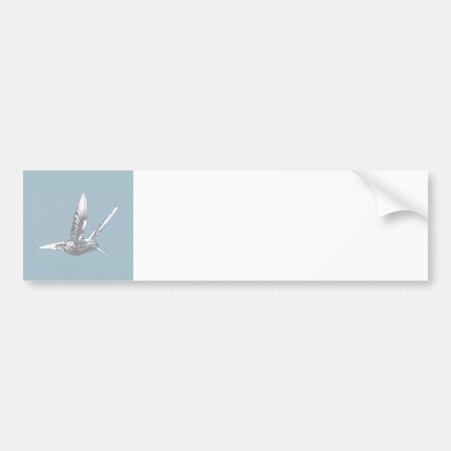 Blue Grey Hummingbird Bumper Sticker (Front)