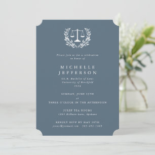 Blue-Grey Law Qualifications Laurel Wreath Invitation