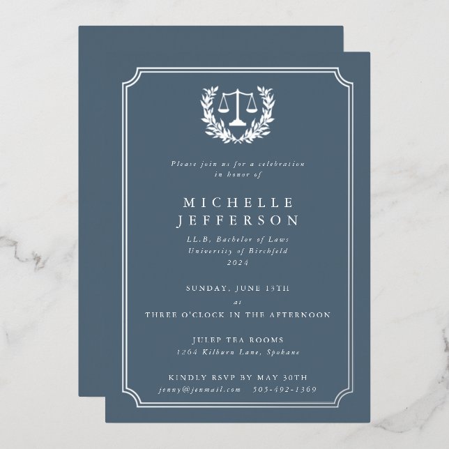 Blue-Grey Law School Graduation Party (Front/Back)