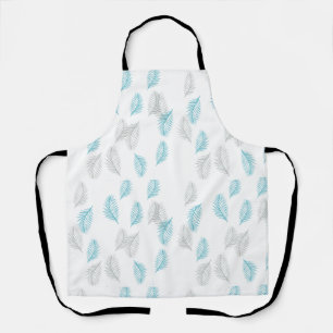 Blue & Grey Leaves Pattern Apron