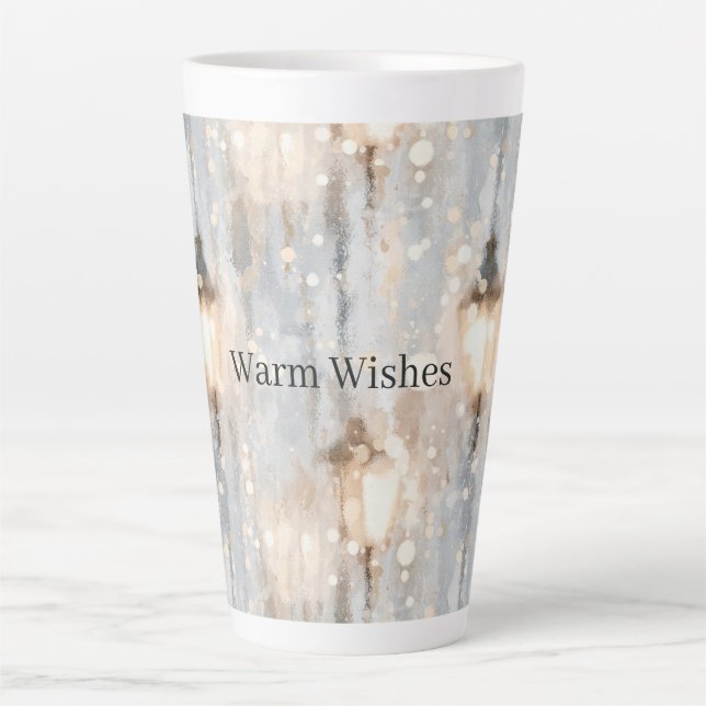 Blue Grey Lights Lantern Latte Mug (Front)