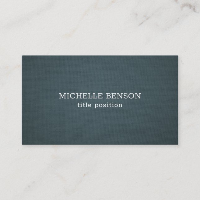 Blue-Grey Linen Texture Business Card (Front)