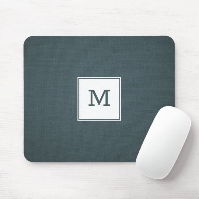Blue- Grey Linen Texture  Mouse Mat (With Mouse)