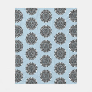 Blue Grey Mandala Blanket