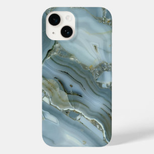 Blue Grey Marble Pattern iPhone / Android Case-Mate iPhone 14 Case