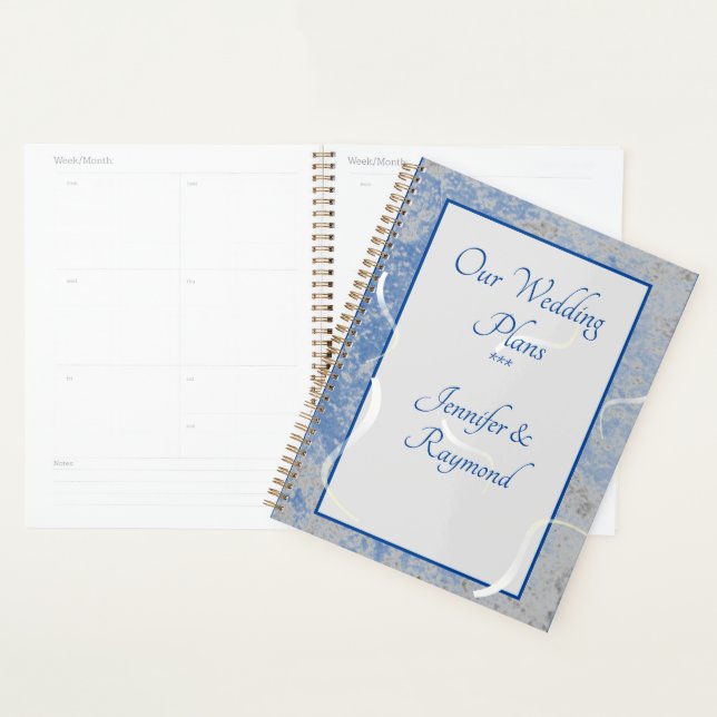 Blue & Grey Marble Personalised Planner (Display)