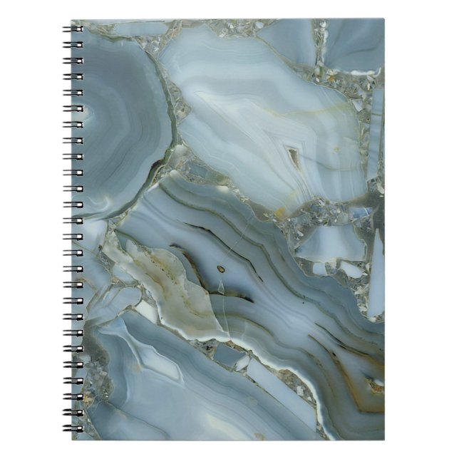 Blue Grey Marble with Gold Vein Notebook (Front)