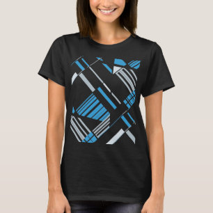 Blue Grey MCM Southwest-inspired Diagonal Abstract T-Shirt