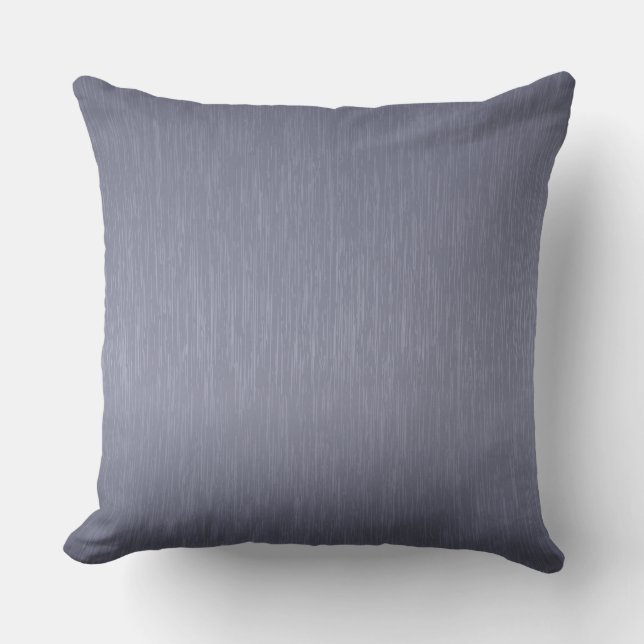 Blue-Grey Metallic Brushed Aluminium Look Cushion (Front)