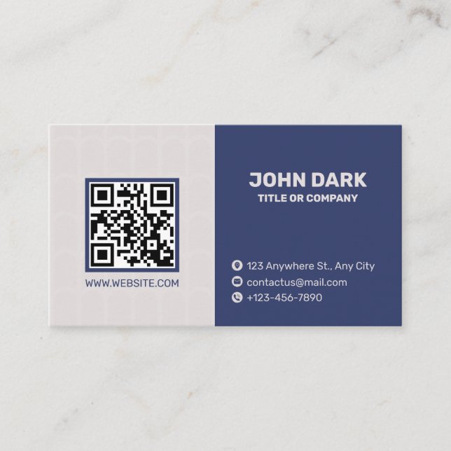 Blue Grey Minimalist Modern Business Card (Front)