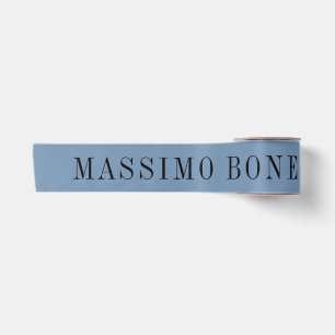 Blue Grey Minimalist Plain Legible Modern Satin Ribbon
