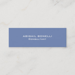 Blue Grey Minimalist Special Unique Modern Plain Mini Business Card