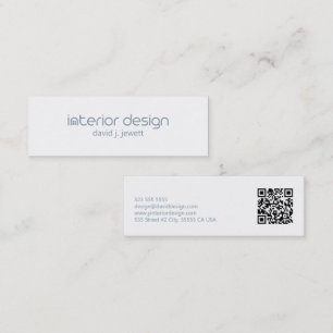 Blue-Grey Minimalistic Interior Design Logo  Mini Business Card