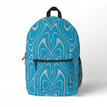 Blue Grey Modern Designer Print Cut Sew Bag