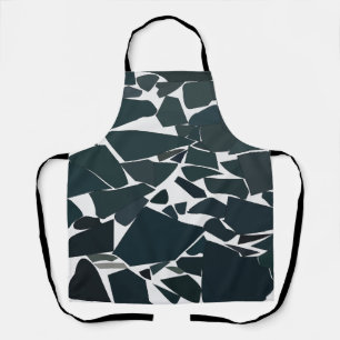 Blue Grey Modern Geometric Pattern Apron
