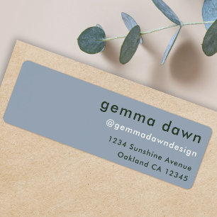 Blue Grey Modern Social Media Return Address