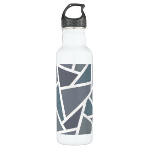 Blue-grey mosaic pattern 710 ml water bottle