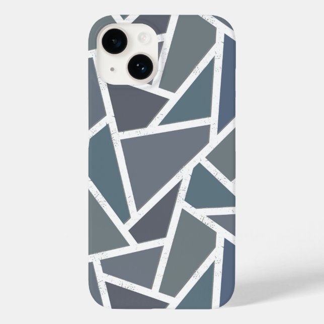 Blue-grey mosaic pattern  Case-Mate iPhone case (Back)