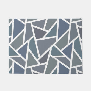 Blue-grey mosaic pattern doormat