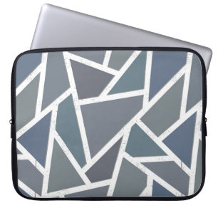 Blue-grey mosaic pattern laptop sleeve