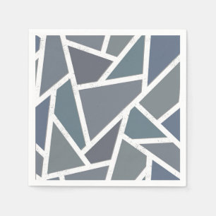 Blue-grey mosaic pattern napkin