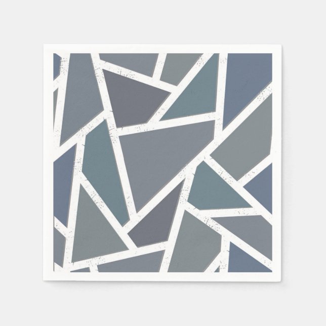 Blue-grey mosaic pattern napkin (Front)