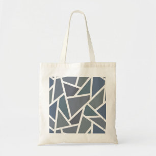 Blue-grey mosaic pattern tote bag