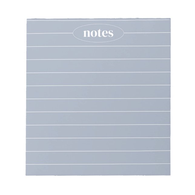 Blue Grey Notes Sleek & Modern Stationery (Front)