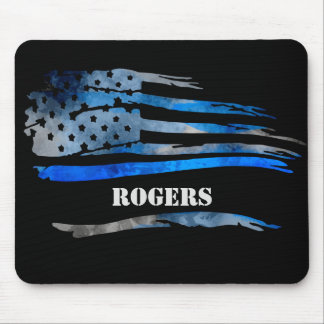 Blue Grey Officer Flag Mousepad