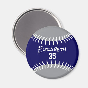 blue grey or ANY team colours softball baseball Magnet