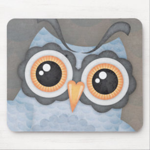Blue Grey Owl - mousepad