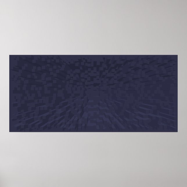 Blue Grey perspective graphic Poster Prints (Front)