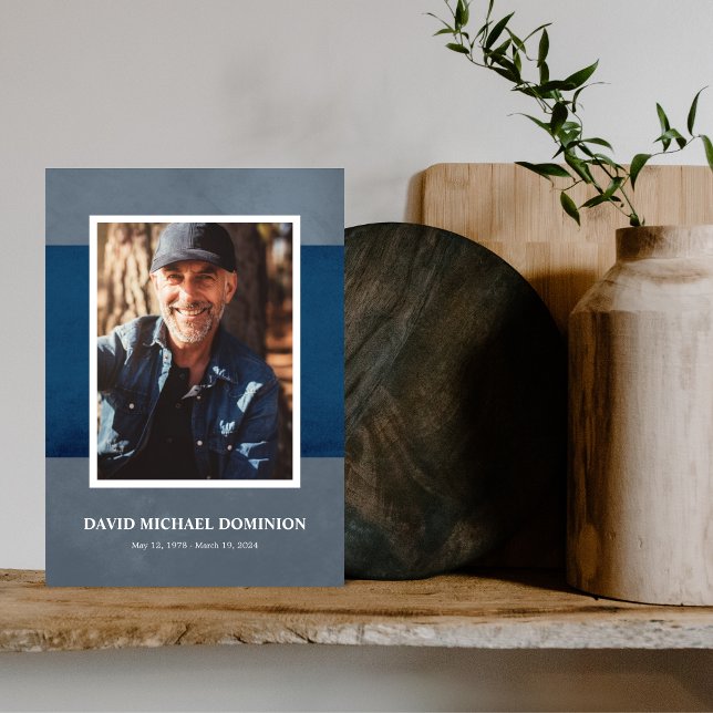 Blue Grey Photo Memorial Program Programme (Creator Uploaded)