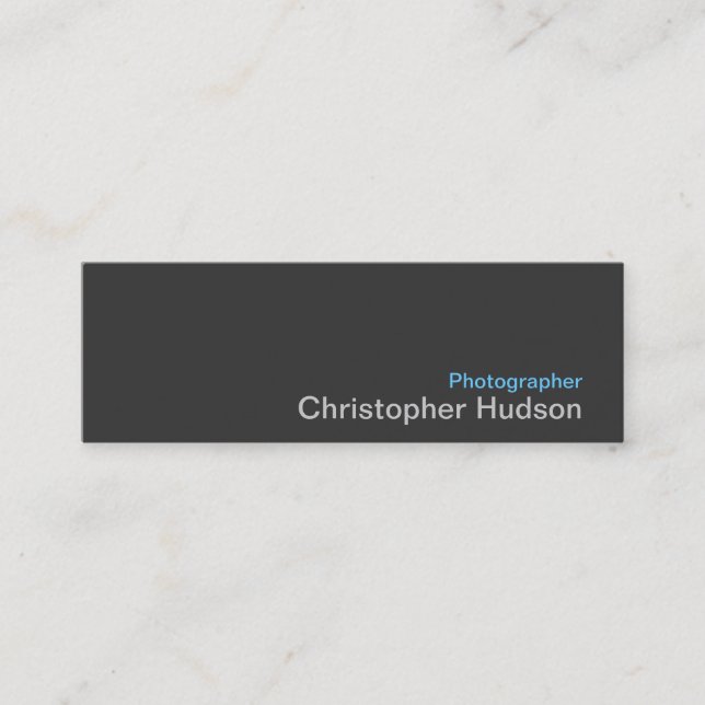Blue Grey Photographer Standard Slim Business Card (Front)