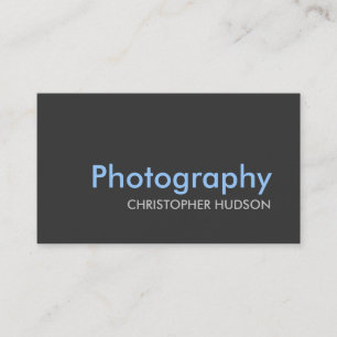 Blue Grey Plain Photography Business Card