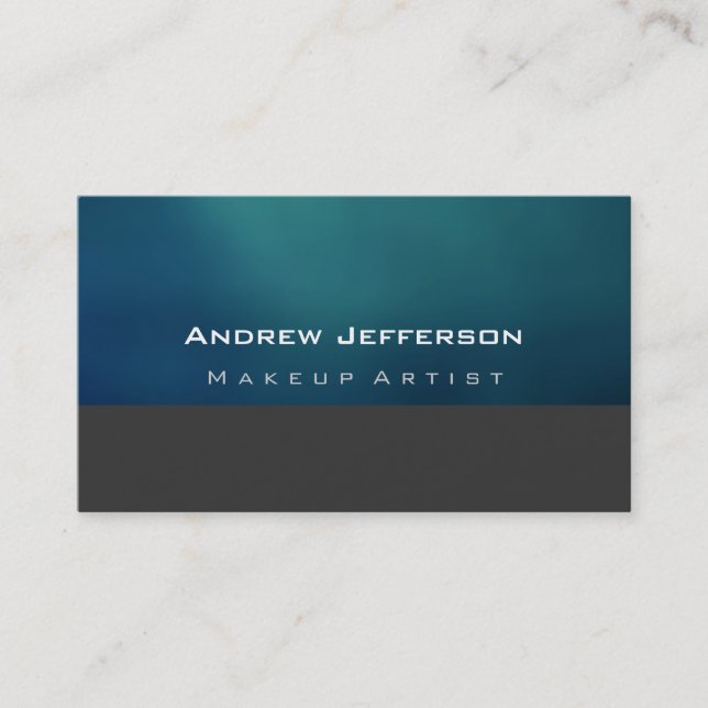Blue Grey Professional Artist Business Card (Front)
