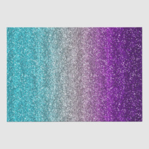 Blue, Grey & Purple Gradient Glitter Tissue Paper