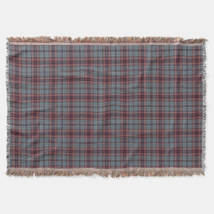 Blue Grey Red Tartan Plaid Throw Blanket